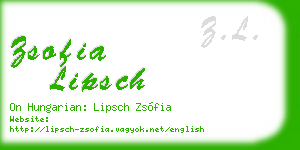 zsofia lipsch business card
